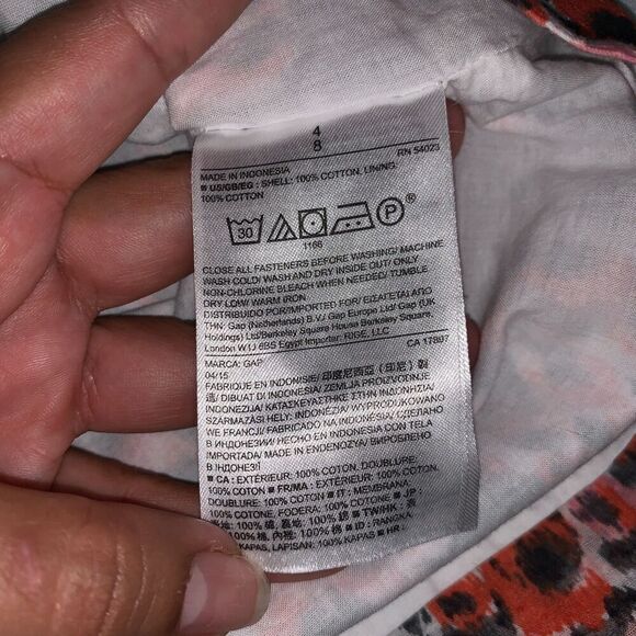 women's GAP PINK FLORAL PRINT spring wear  FIT &FLARE DRESS SIZE 04 100% cotton - Picture 5 of 10